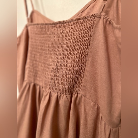 NWT APRICOT Linen Spaghetti Strap Dress Dusty Rose - Picture 3 of 8